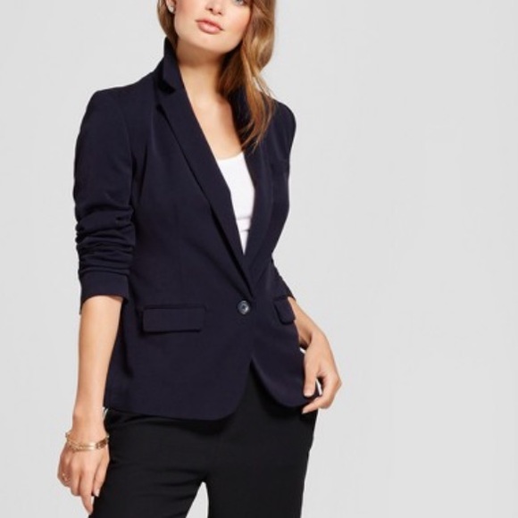 Versona Jackets & Blazers - Soft Navy Blue Slouchy Blazer